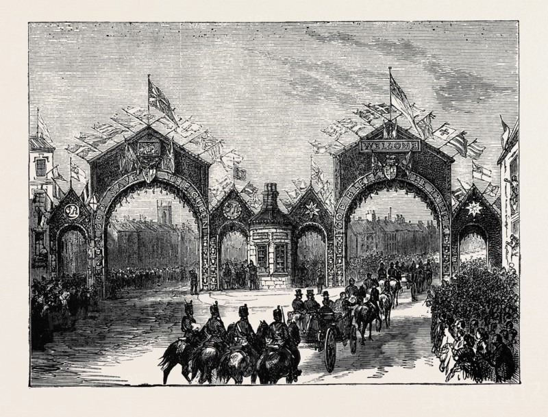 PRINCE ARTHUR AT LEEDS: TRIUMPHAL ARCHES AT THE JUNCTION OF ROUNDHAY ROAD AND CHAPLETOWN ROAD