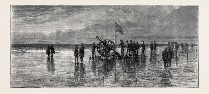 THE DUKE AND DUCHESS OF TECK AT SOUTHPORT: EXPERIMENTS WITH THE 9-POUNDER WHITWORTH FIELD GUN ON SOUTHPORT SANDS