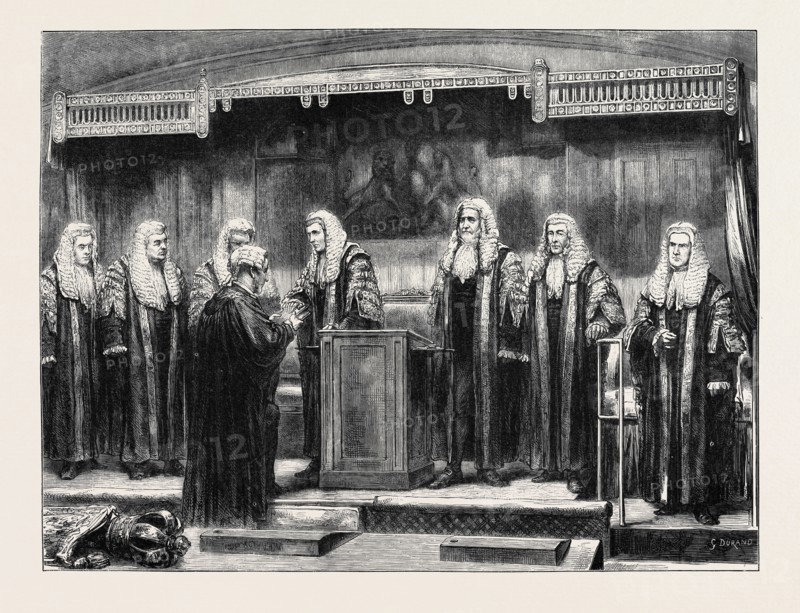 SWEARING-IN THE NEW LORD CHANCELLOR AT WESTMINSTER HALL, LONDON