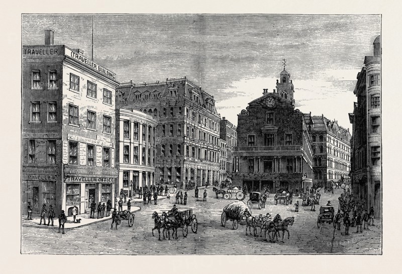 VIEWS AND PUBLIC BUILDINGS IN THE CITY OF BOSTON: VIEW AT THE HEAD OF STATE STREET