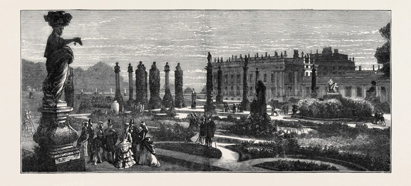 THE PRINCE AND PRINCESS OF WALES AT CHATSWORTH: THE FRENCH GARDEN