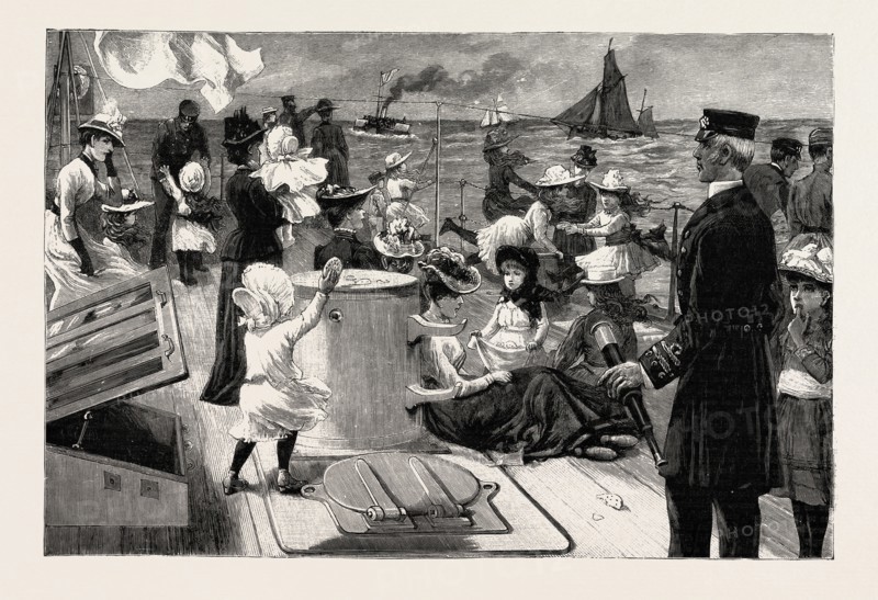 AN INVASION OF A MAN-OF-WAR: THE NAVAL MANOEUVRES: VISITING DAY