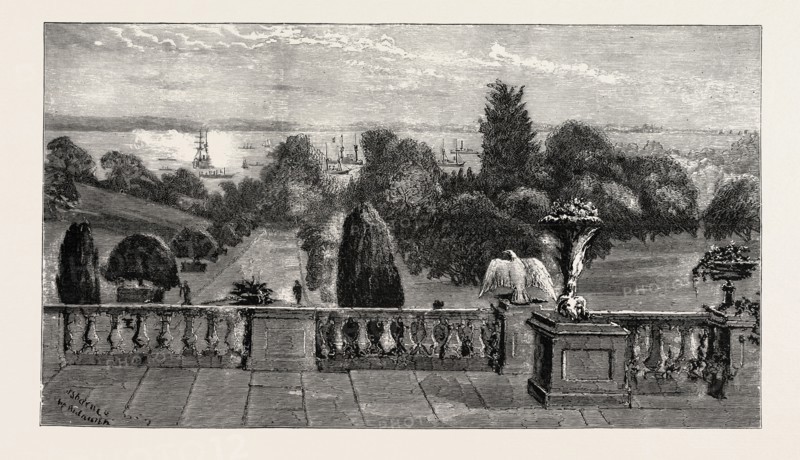 THE VISIT OF THE FRENCH FLEET: THE "MARENGO" SALUTING H.M. THE QUEEN OFF OSBORNE