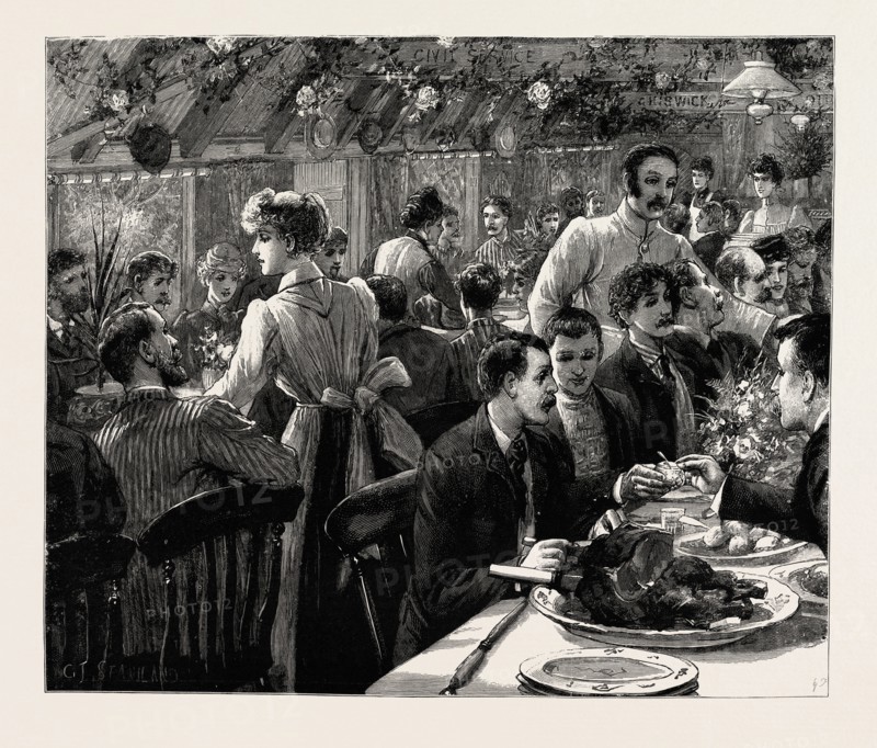 THE CYCLISTS' SUNDAY DINNER AT RIPLEY: THE CLUBS AT DINNER
