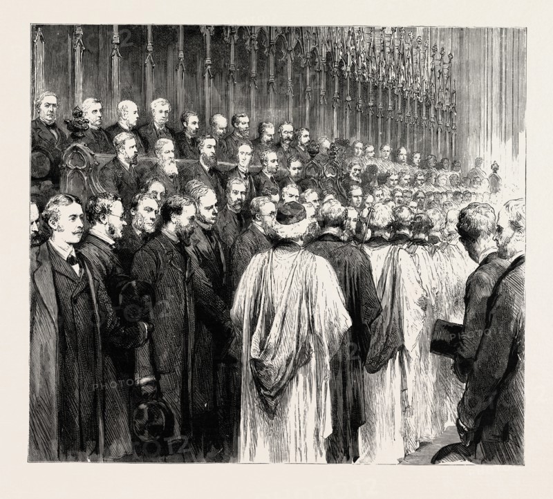 THE FUNERAL OF THE LATE RIGHT HON. W.H. SMITH: THE MEMORIAL SERVICE IN WESTMINSTER ABBEY, THE PROCESSION OF THE CLERGY