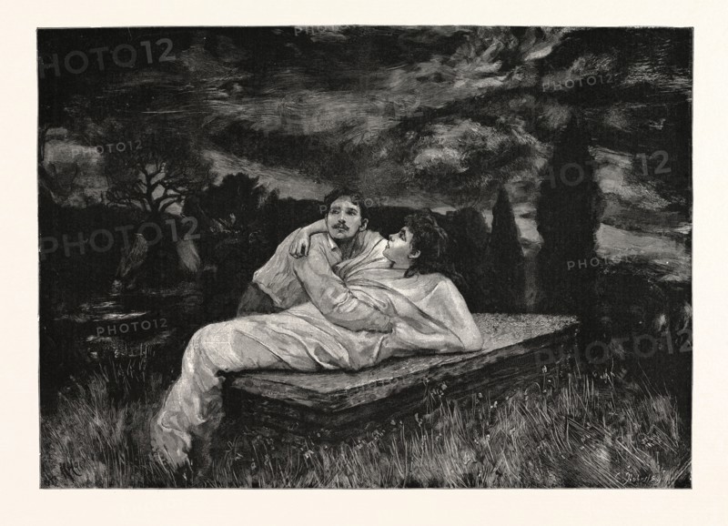 TESS OF THE D'URBERVILLES: "They reached the cloister-garth, where were the graves of the monks. Upon one of these graves he carefully laid her down"