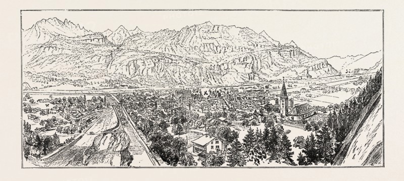 MEIRINGEN, IN THE CANTON OF BERNE, SWITZERLAND, WHICH HAS BEEN DESTROYED BY FIRE