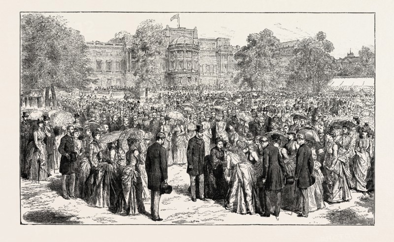 H.R.H. THE PRINCE OF WALES ATTENDING HER MAJESTY AT THE ROYAL JUBILEE GARDEN PARTY HELD IN THE GROUNDS OF BUCKINGHAM PALACE, 1887