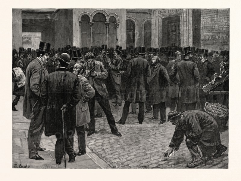 THE LONDON STOCK EXCHANGE, THE AMERICAN MARKET: "The market for American Securities and Shares of all sorts is held in a part of the Stock Exchange entered from Shorter's Court: a little uncovered enclosure."