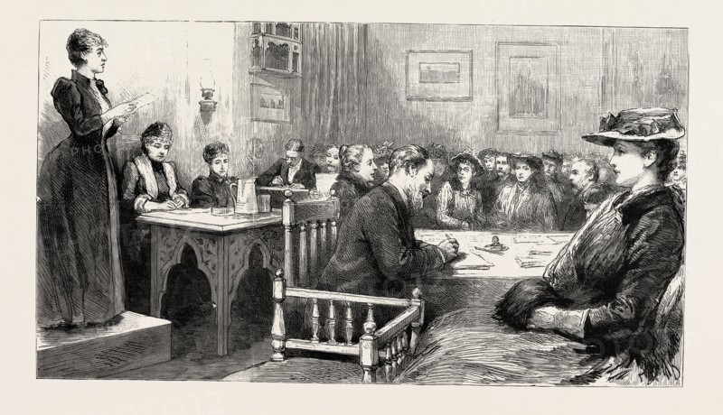 CONFERENCE OF THE WOMEN'S FRANCHISE LEAGUE IN RUSSELL SQUARE, LONDON