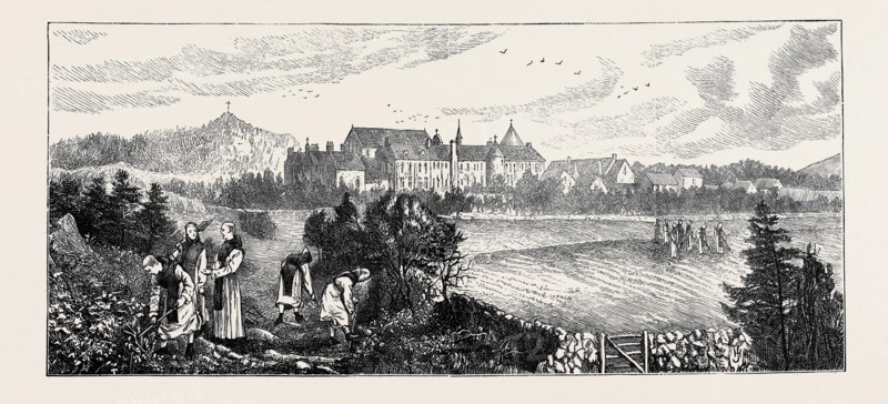 MONASTIC LIFE IN ENGLAND: DISTANT VIEW OF THE ABBEY