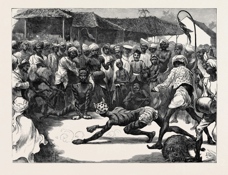 INDIAN SKETCHES: HUMAN TIGERS AT THE MOHURRUM FESTIVAL