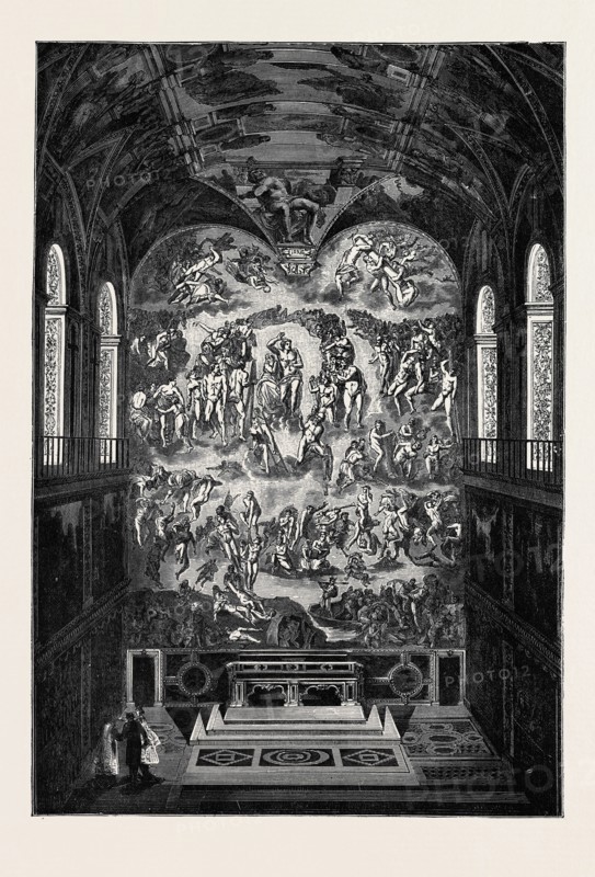 ROME: "THE LAST JUDGMENT," BY MICHAEL ANGELO, IN THE SISTINE CHAPEL