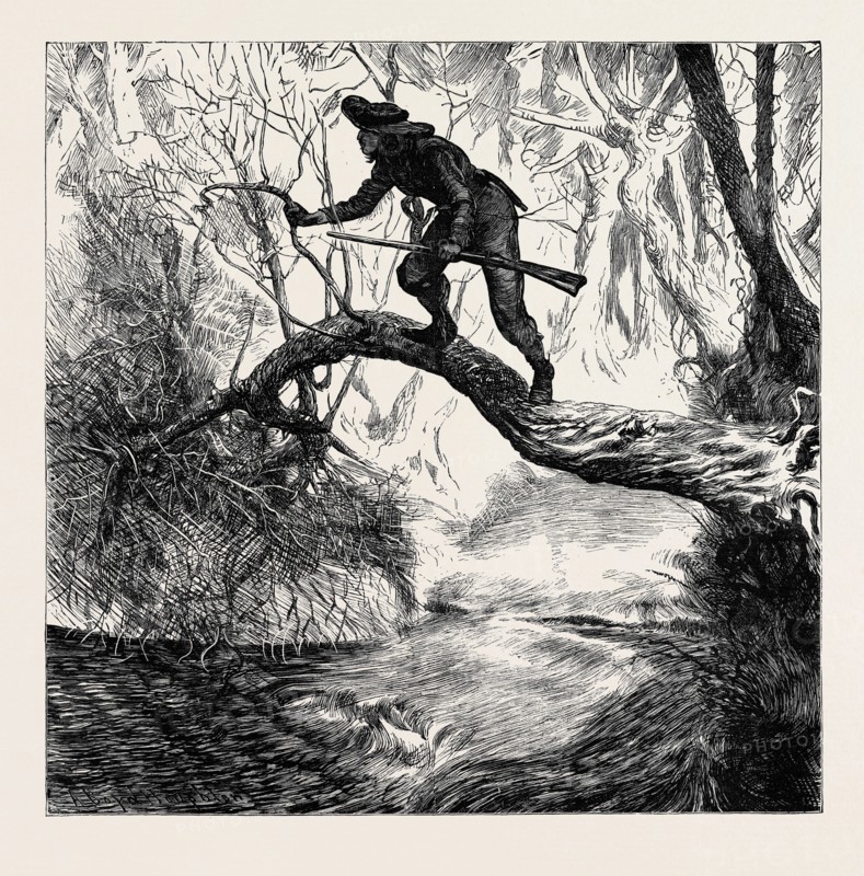 AMERICAN SKETCHES: "ON THE SCOUT", A SCENE IN THE BACKWOODS
