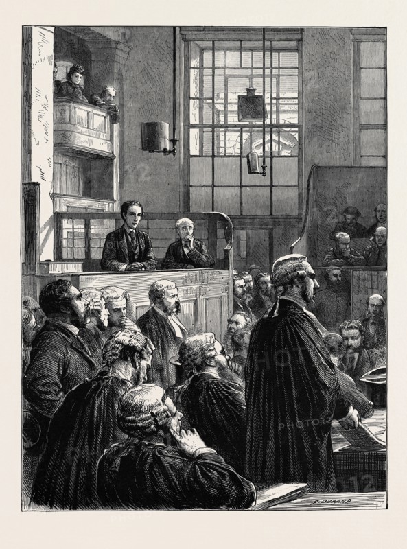 A SKETCH AT THE CENTRAL CRIMINAL COURT DURING THE LATE TRIAL OF O'CONNOR