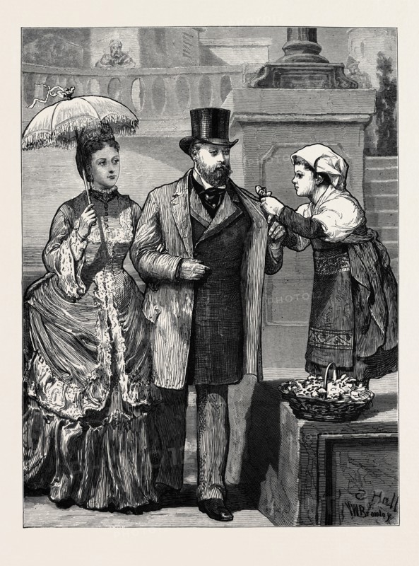 ROME: THE PRINCE AND PRINCESS OF WALES AND THE IMPORTUNATE FLOWER GIRL