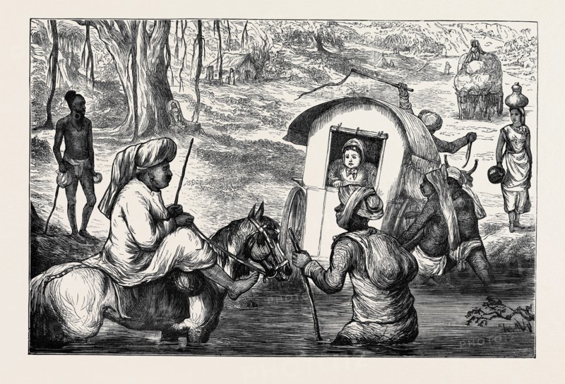 INDIAN SKETCHES, CROSSING A NULLAH