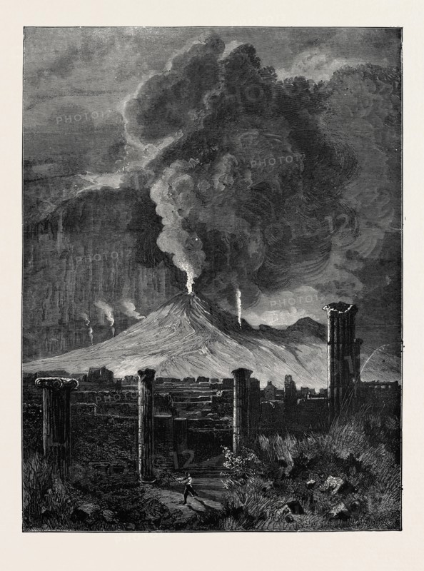 THE ERUPTION OF MOUNT VESUVIUS: VIEW FROM POMPEII