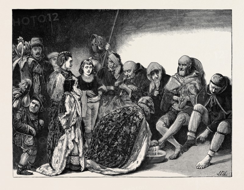 ROYAL HUMILITY: WASHING BEGGARS' FEET ON MAUNDY THURSDAY