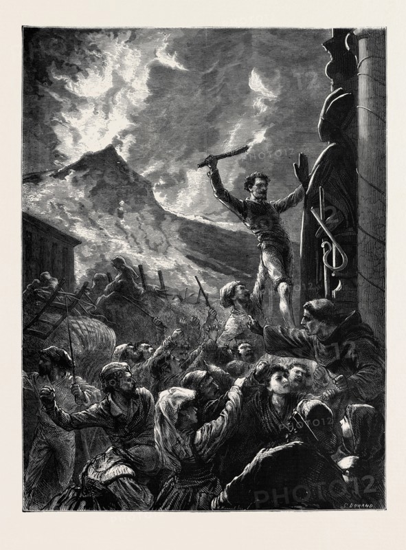 MOUNT VESUVIUS: THE NEAPOLITAN POPULACE ATTACKING SAN GENNARO
