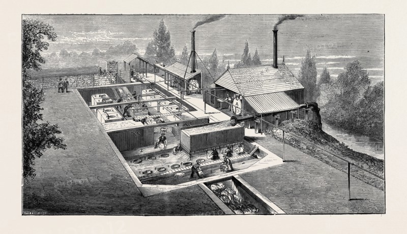 SCENE AT AN AUSTRALIAN SHEEP STATION, COLLAROY, NEW SOUTH WALES: THE NEW PLAN OF SHEEPWASHING