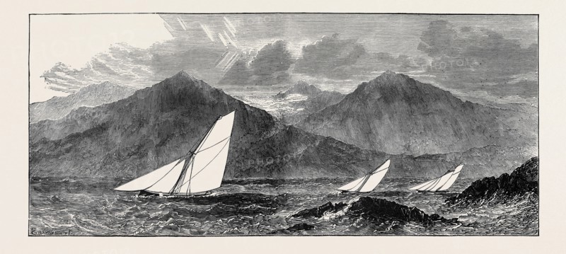THE CLYDE YACHT CLUB: VESSELS WEATHERING THE GARROCH HEAD, BUTE