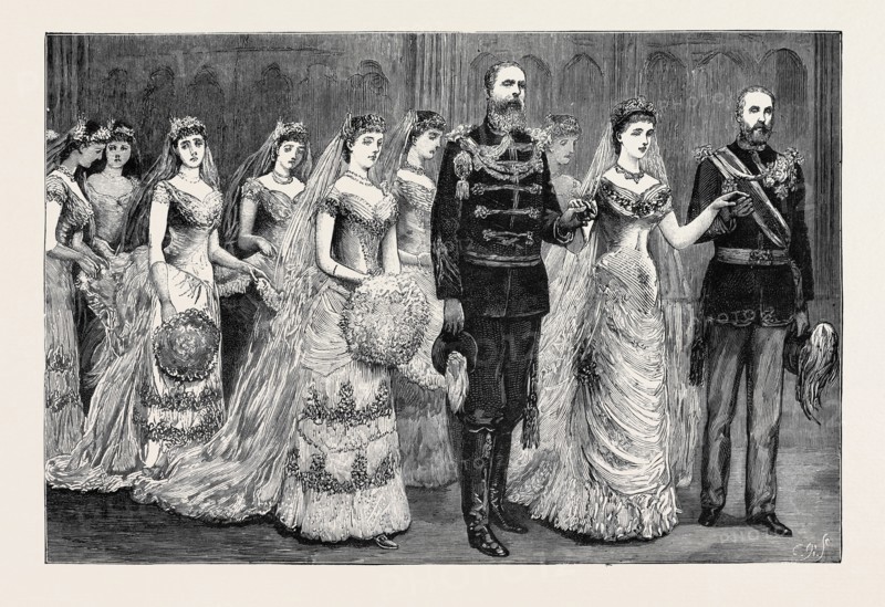 THE WEDDING PROCESSION IN ST. GEORGE'S CHAPEL: THE FOURTH PROCESSION, THE BRIDE AND HER SUPPORTERS