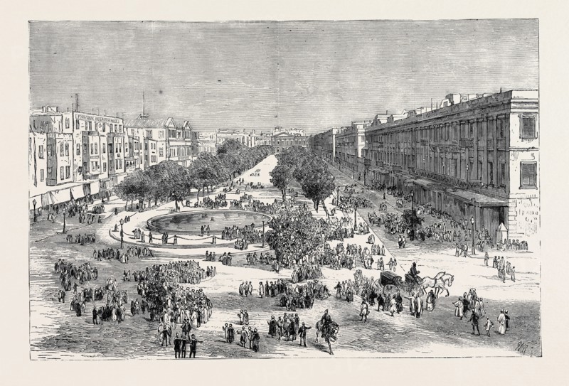 THE CRISIS IN EGYPT: THE "GREAT SQUARE," ALEXANDRIA, SCENE OF THE RECENT RISING AGAINST THE EUROPEAN INHABITANTS