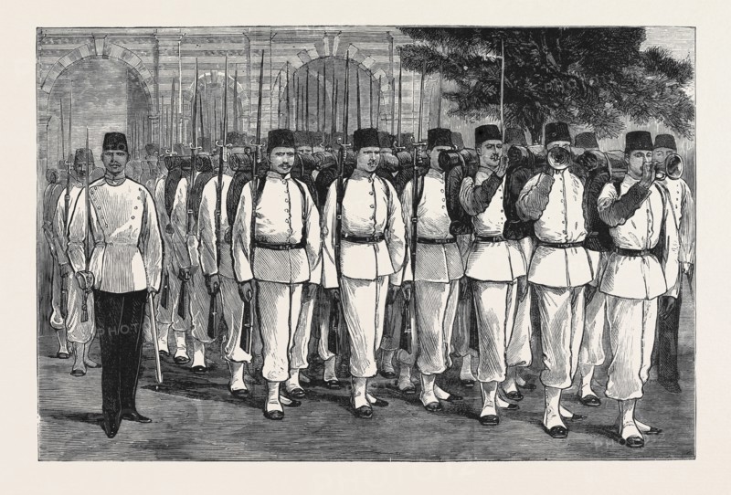 THE CRISIS IN EGYPT: EGYPTIAN TROOPS ON PARADE