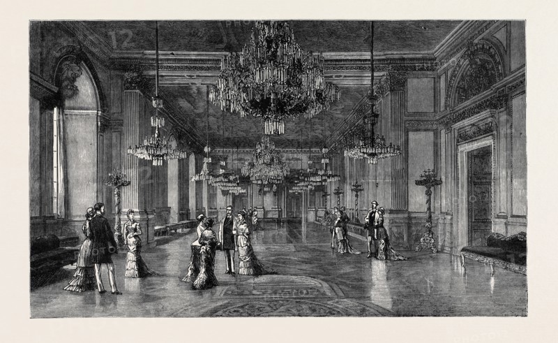 THE ROYAL SILVER WEDDING AT STOCKHOLM: THE "WHITE SEA" SALOON IN THE ROYAL PALACE