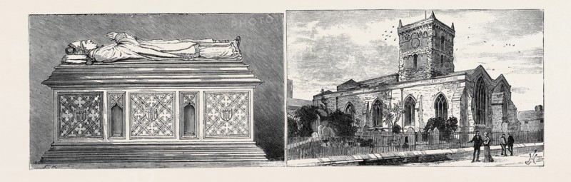 LEICESTER: BISHOP PENNY'S TOMB IN ST. MARGARET'S CHURCH (LEFT); ST. NICHOLAS' CHURCH (RIGHT)
