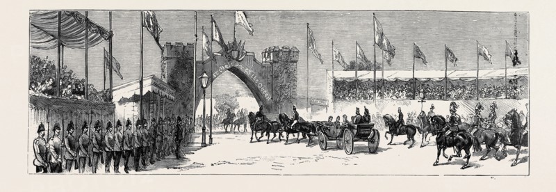 THE QUEEN'S VISIT TO EPPING FOREST: THE ROYAL PROCESSION LEAVING CHINGFORD STATION