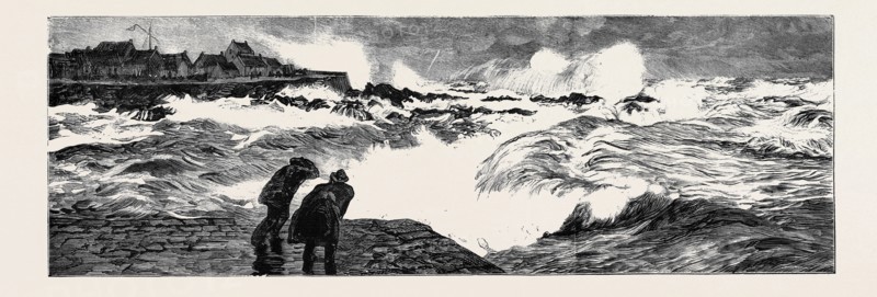 POURING OIL ON THE TROUBLED WATERS AT PETERHEAD, MARCH 1, 1882: CONDITION OF THE SEA BEFORE APPLYING THE OIL