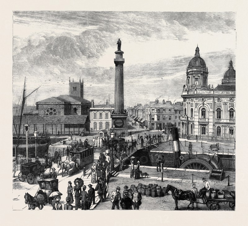 HULL: WHITEFRIARGATE BRIDGE AND WILBERFORCE MONUMENT