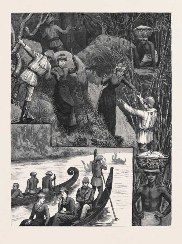 LIFE IN SOUTHERN INDIA: 1. Going to a jungle Picnic: A Short Cut Down a Nullah; 2. An Evening's Canoeing on a Travancore River: "Thi Thi Thugar Tha!" (Chorus of Boating Song)