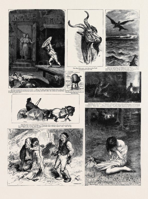 ROUND THE YULE LOG: NORWEGIAN FOLK AND FAIRY TALES: LEGENDS OF THE MILL; EAST OF THE SUN AND WEST OF THE MOON; AN OLD-FASHIONED CHRISTMAS EVE; THE PARSON AND THE CLERK; ASHIEPATTLE AND THE KING'S HARES