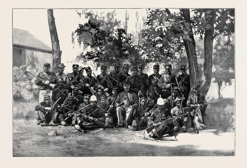 SOUTH AFRICA: BASUTO POLICE WITH THEIR LEADER, COLONEL SCHERMBRUCKER
