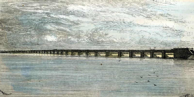 Montreal, Victoria bridge, Canada, 1873