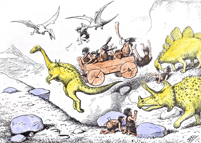 Prehistoric Peep by Reed. A holiday outing in the country