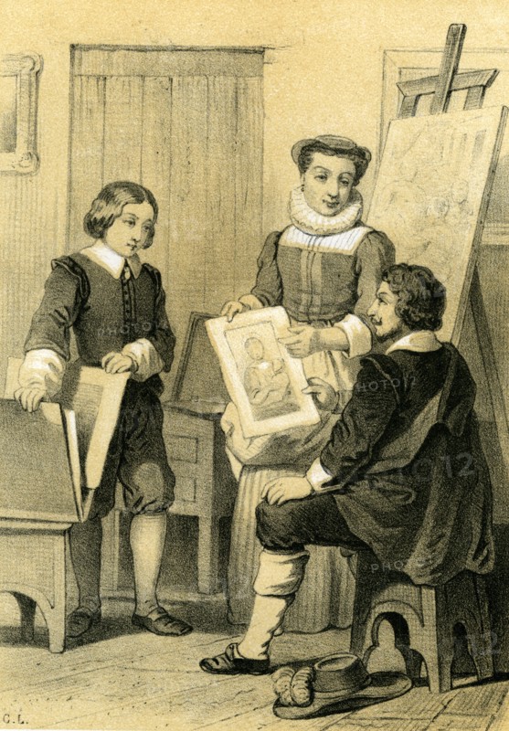 Nicoloas Poussin, Nicolas Poussin showing his work to Quentin Varin, France