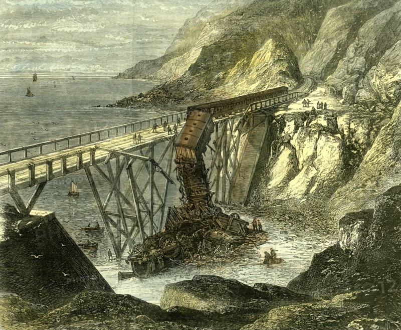 Bray Head, Ireland, 1867, scene of the accident, on the Dublin, Wicklow, and Wenford Railway, Kerry, County Kerry