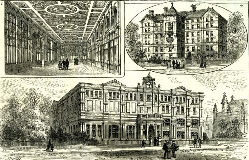 Whitechapel, London, U.K., 1887, Princess of Wales opened the new buildings of the London Hospital, Library of Medical College, Nursing home, Medical College