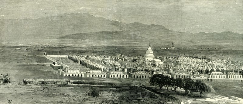 Mandalay, The King's Pagoda, Myanmar, 1885, the expedition against the king Theebaw of Burma