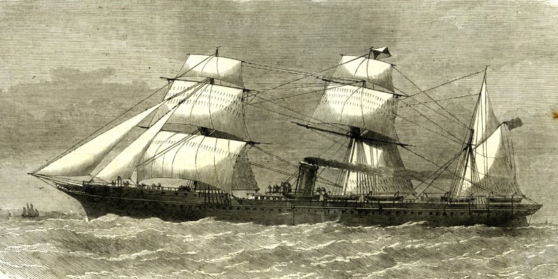 The Deccan; Steamship; U.K. 1869; from Southampton for the Indian Ocean; for the Suez and Calcutta line; Great Britain