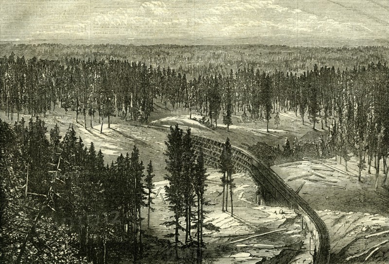 Long Ravine Bridge; U.S.A.; 1868; the central Pacific railway; North America; United States; United States of America; America