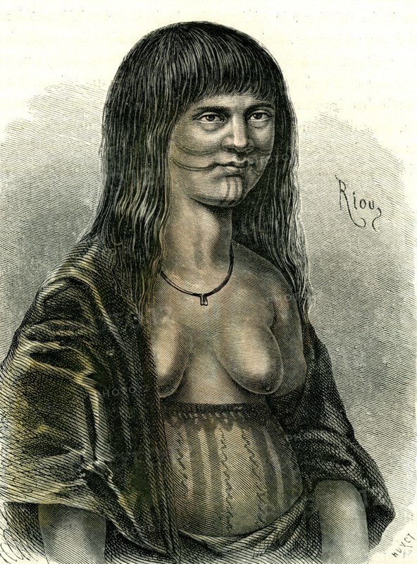 Sipibo woman, Peru, 1869