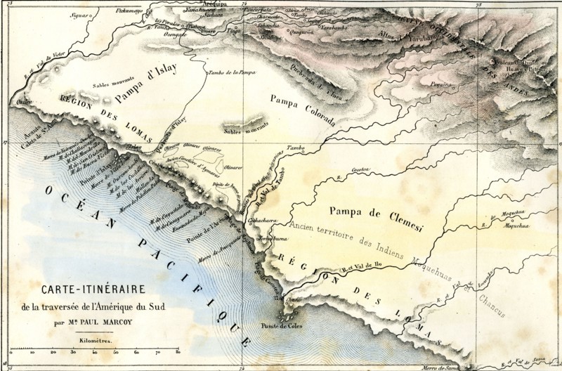 Map, South America, 1869