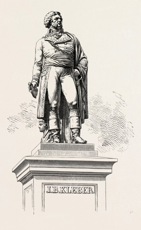 Statue of general Kleber, Strassbourg.  Egypt, engraving 1879