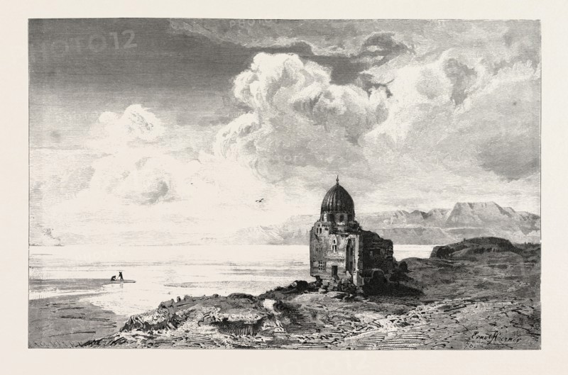 The Ataka mountains.  Egypt, engraving 1879