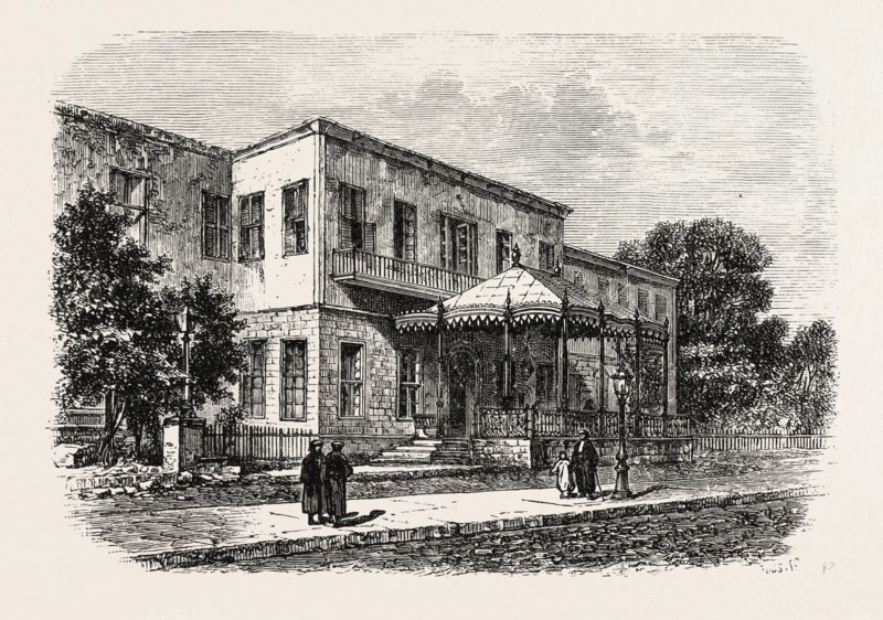 Shephard's hotel.  Egypt, engraving 1879